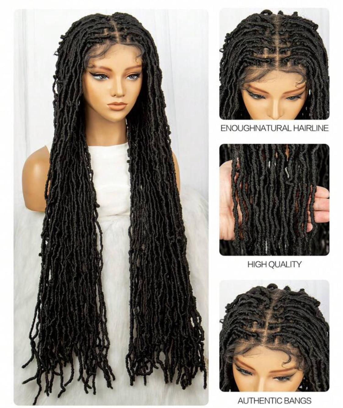 36 Inches Synthetic Full Lace Front Braids Wigs Butterfly Senegalese Twist Braided Wigs Lace Wig With Plaits