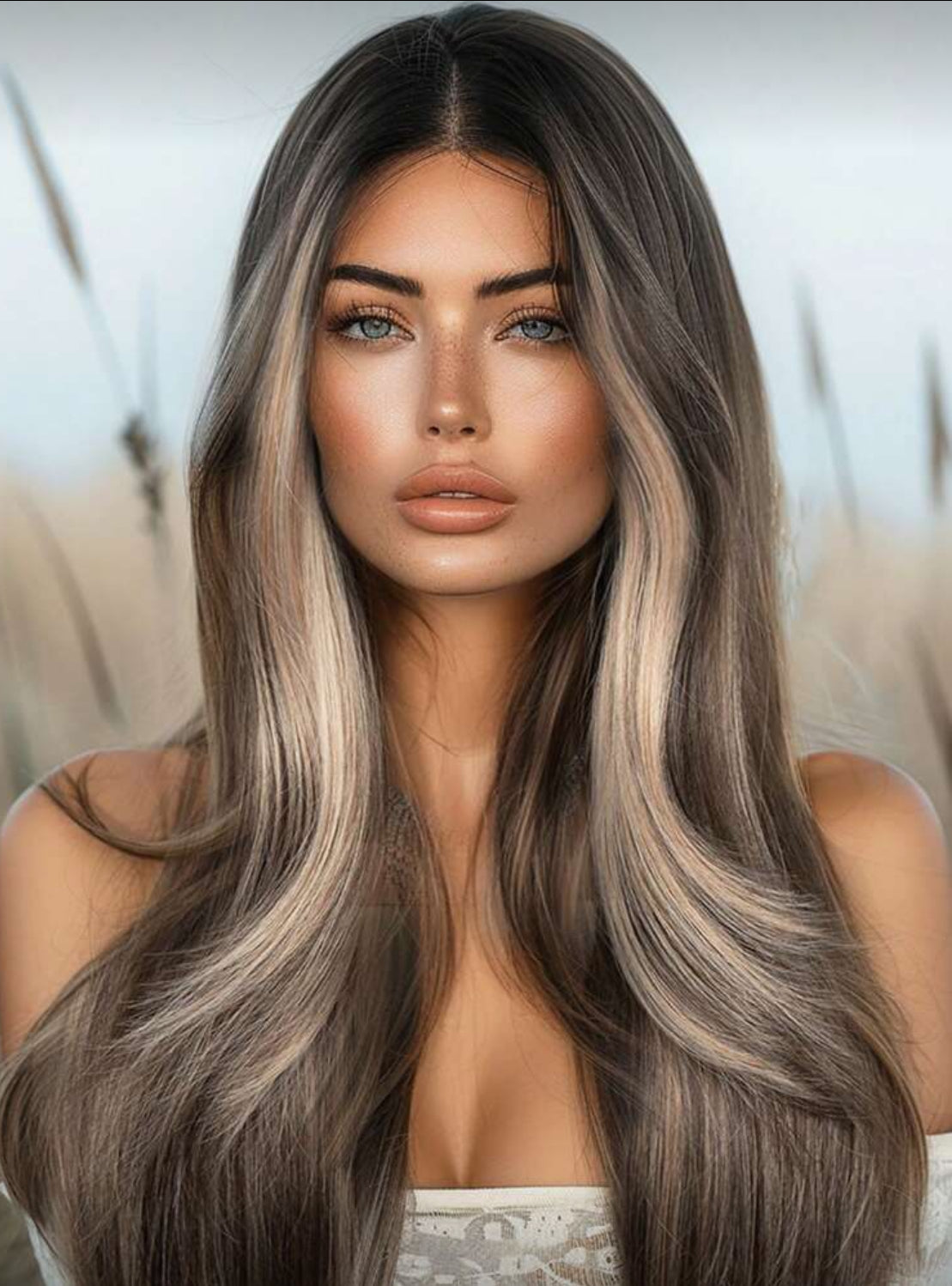 Highlight Cosplay Heat Resistant 28 Inch Synthetic Lace Front Wigs Straight Lace Hair Wig Orange Ombre Blonde Heat Resistant