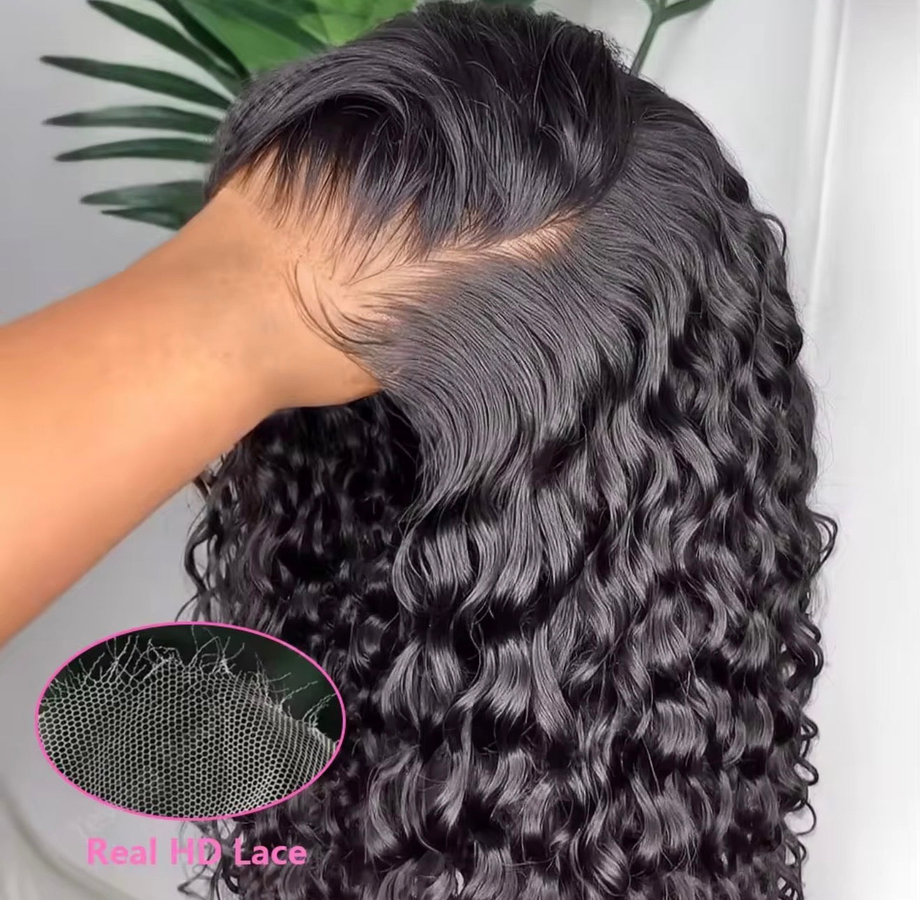 Gorgeous 5x5 HD Glueless Kinkly Curly lace Wigs Human Hair Curly Wave 180% Density Human Hair Lace Wig Deep Curly Wigs Human Hair Natural Black