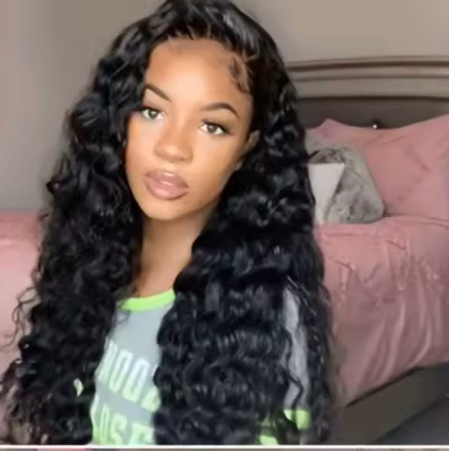 Gorgeous 5x5 HD Glueless Kinkly Curly lace Wigs Human Hair Curly Wave 180% Density  Human Hair Lace Wig Deep Curly Wigs Human Hair Natural Black