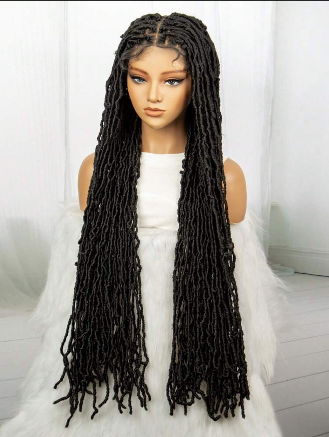 36 Inches Synthetic Full Lace Front Braids Wigs  Butterfly Senegalese Twist Braided Wigs Lace Wig With Plaits
