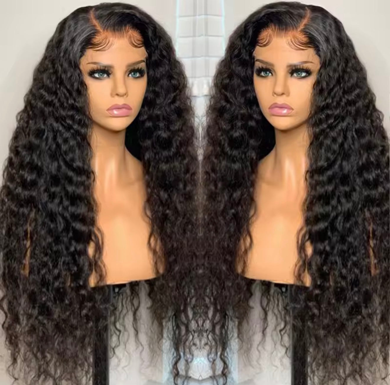 Gorgeous 5x5 HD Glueless Kinkly Curly lace Wigs Human Hair Curly Wave 180% Density  Human Hair Lace Wig Deep Curly Wigs Human Hair Natural Black