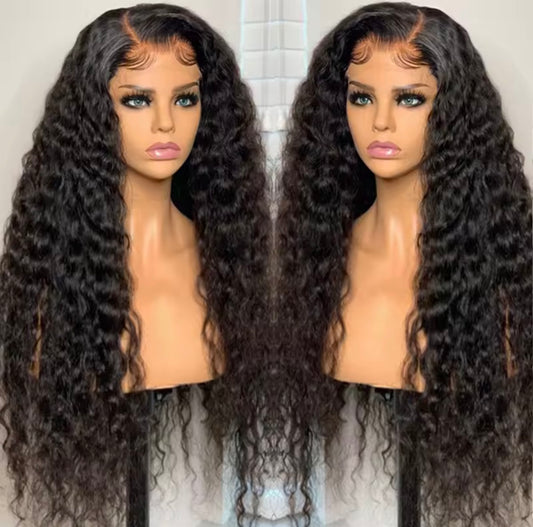 Gorgeous 5x5 HD Glueless Kinkly Curly lace Wigs Human Hair Curly Wave 180% Density  Human Hair Lace Wig Deep Curly Wigs Human Hair Natural Black