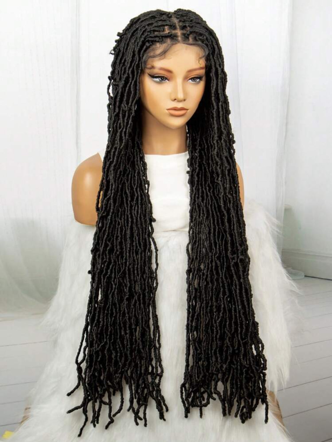 36 Inches Synthetic Full Lace Front Braids Wigs  Butterfly Senegalese Twist Braided Wigs Lace Wig With Plaits