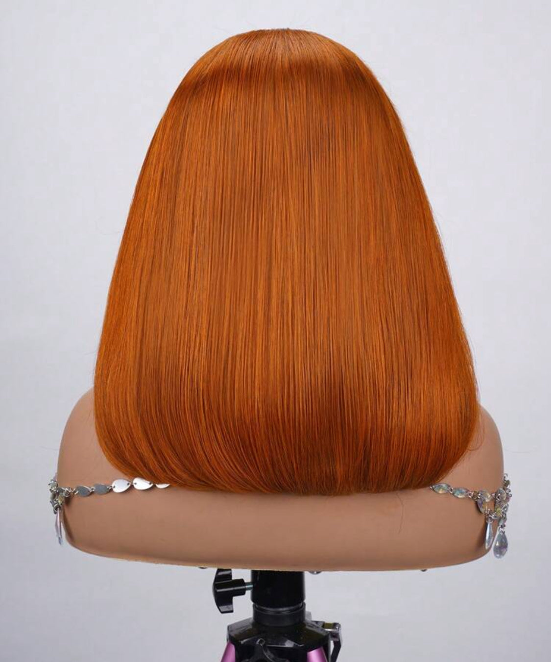 Bob Wig in Orange #350 Human Hair 13x4 Transparent Lace Front 180% Density Straight Pre Plucked Natural Hairline