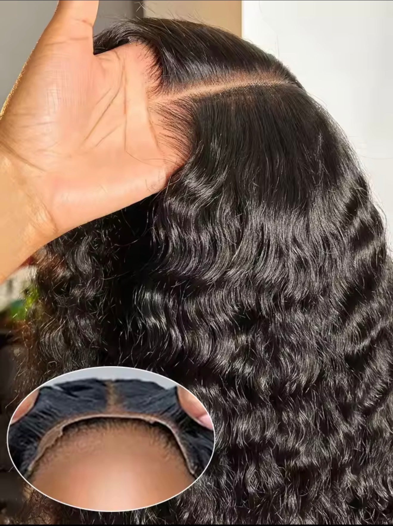 Gorgeous 5x5 HD Glueless Kinkly Curly lace Wigs Human Hair Curly Wave 180% Density  Human Hair Lace Wig Deep Curly Wigs Human Hair Natural Black