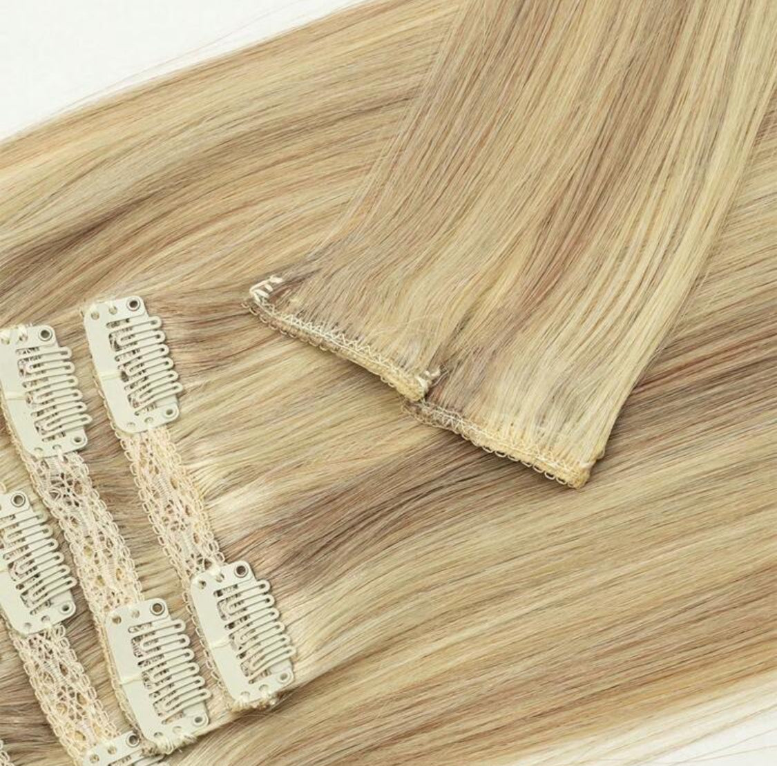 Silky Straight, 100% Human Hair Clip-In Extensions , , 7-Piece Set, 120gr