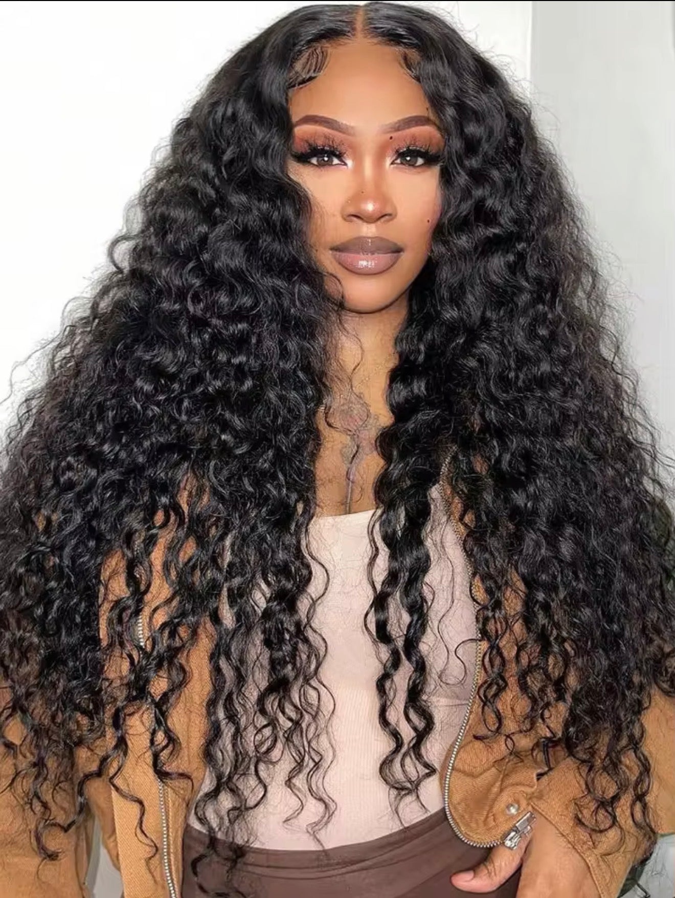 Gorgeous 5x5 HD Glueless Kinkly Curly lace Wigs Human Hair Curly Wave 180% Density  Human Hair Lace Wig Deep Curly Wigs Human Hair Natural Black