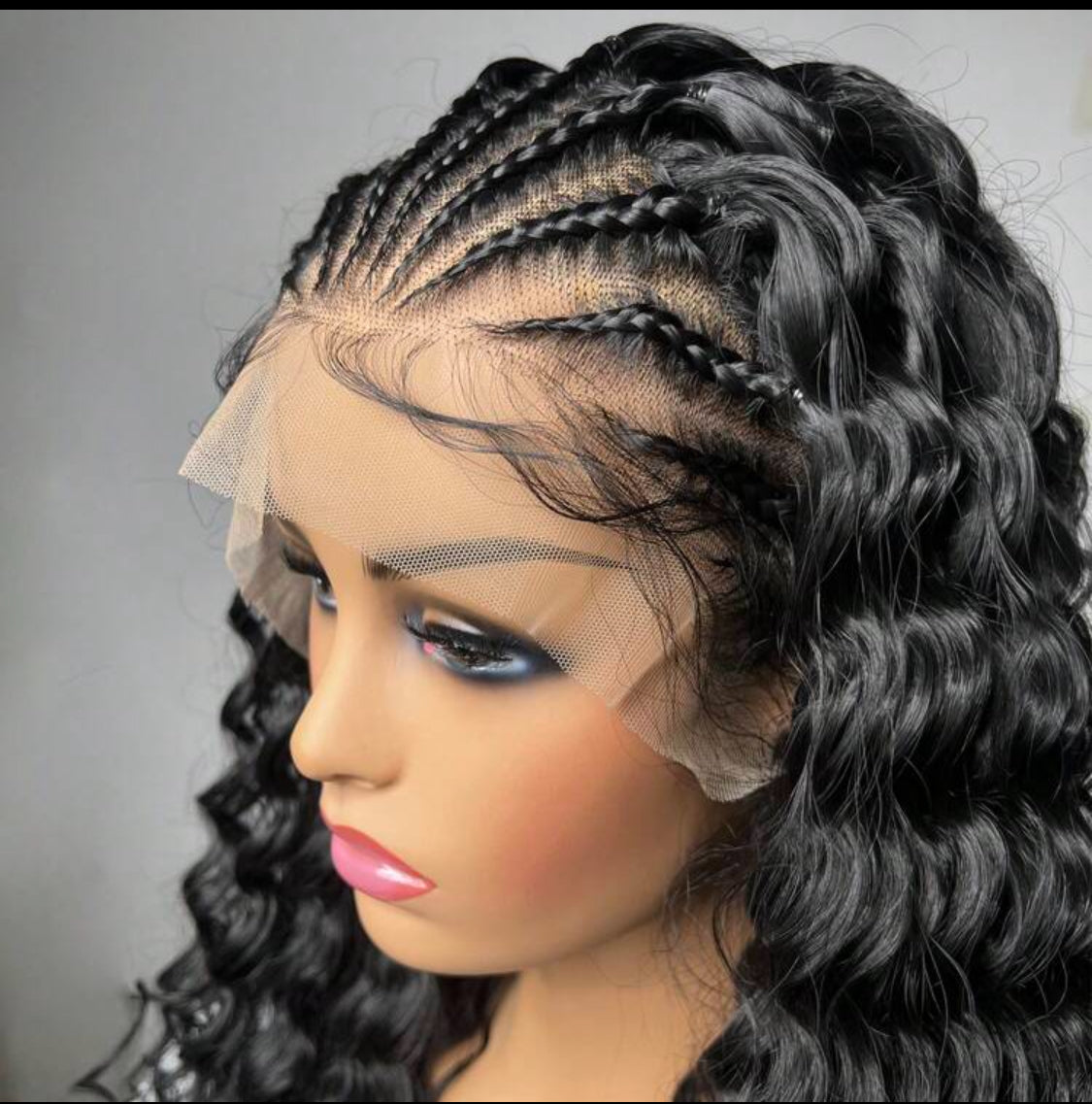 26 Inches Long Synthetic Lace Front Braids Curly Gluless Wigs With Baby Hair