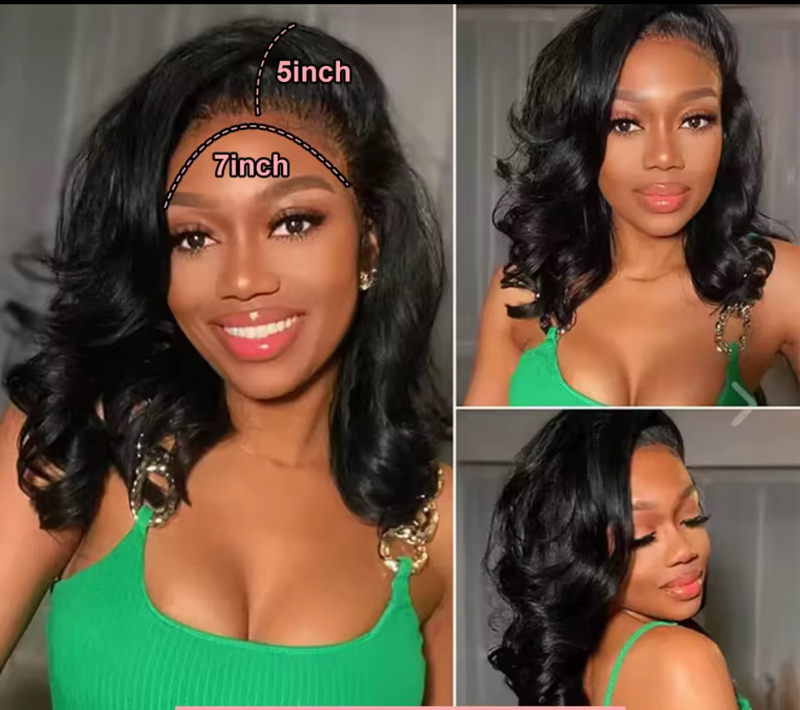 250 Density Short Bob Body Wave 13x6 HD Lace Frontal Human Hair Wigs Glueless 100% Human Hair Wig  Pre Plucked